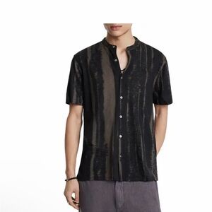 John Varvatos Black and Green Casual Shirt